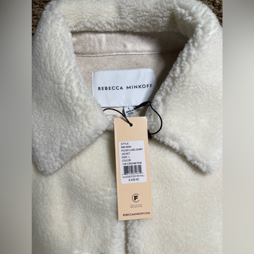 Rebecca Minkoff Plush Long Shirt Jacket - Picture 3 of 12
